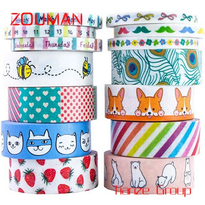 Custom , High Quality Custom Printed Decoration Masking Washi Tape For Gift