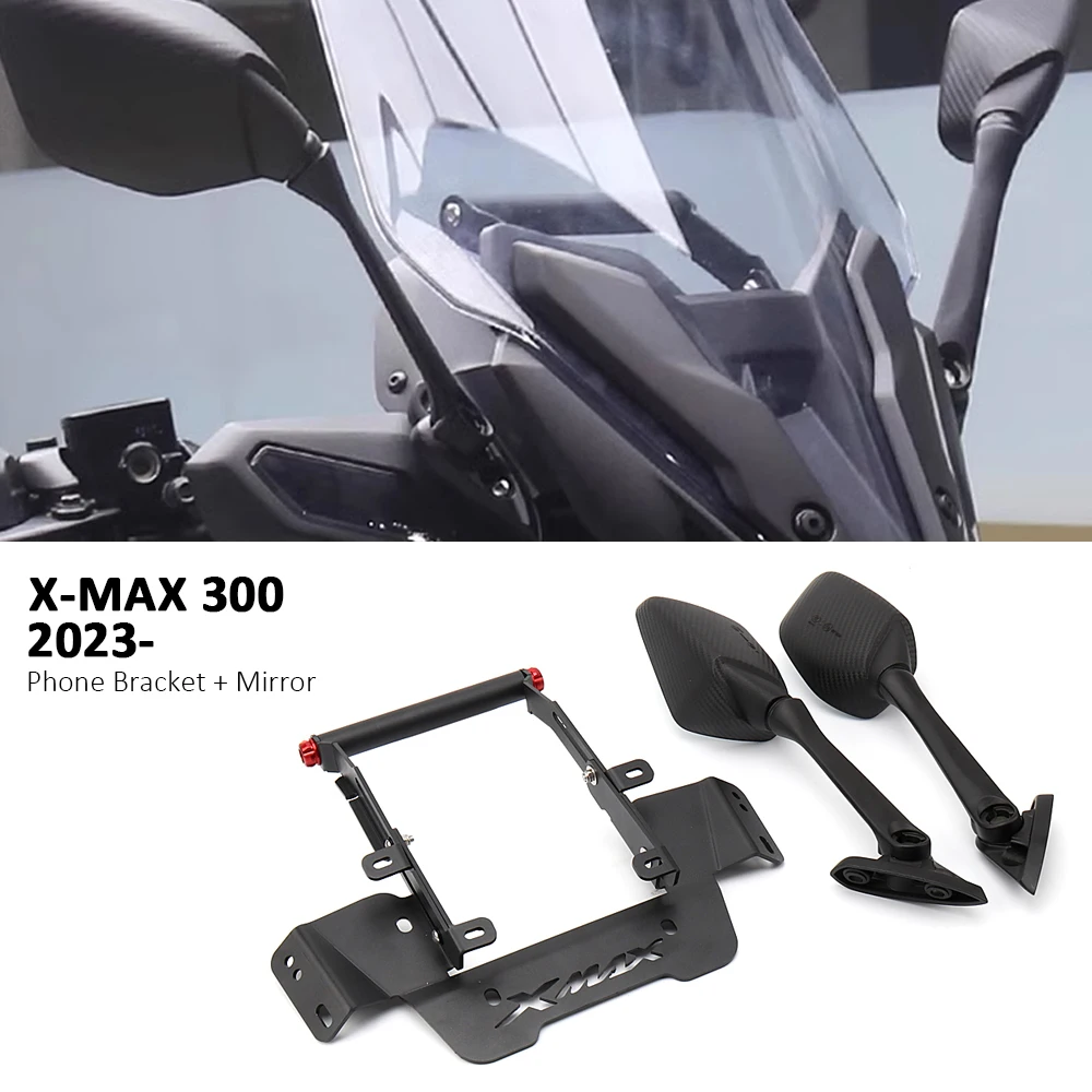 

New Motorcycle For Yamaha X-MAX300 X-MAX 300 XMAX300 XMAX 300 2023- Mobile Phone GPS Mount Navigation Bracket Rearview Mirror