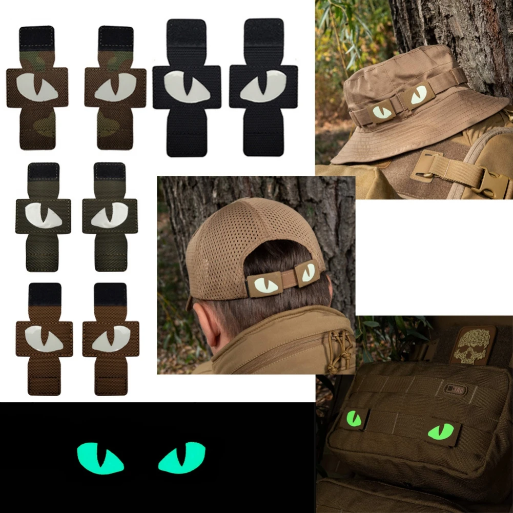 

Cat Tiger Eyes Hook Fasteners Tactical Glow In Dark Combat Applique Patch For Hats Helmet Uniform Backpack Accessories