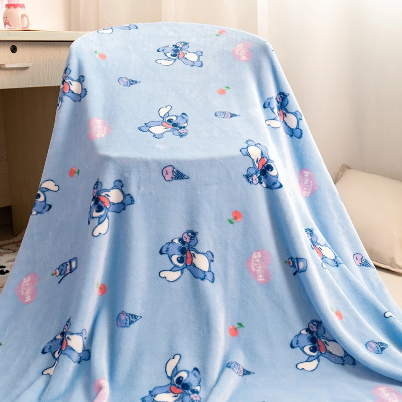 Cute Stitch Blanket Warm Flannel Blanket Pillowcase Japanese Style Pattern Printing Blanket Bedspread Bedroom Sofa Bed Girl 2