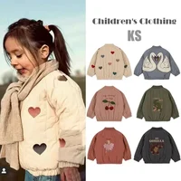 Winter Ks Baby Boys Jacket Lambswool Cotton Cartoon Embroidery Sequin Outerwear Kids Clothes Girls Windproof Coat Flight Suit 1