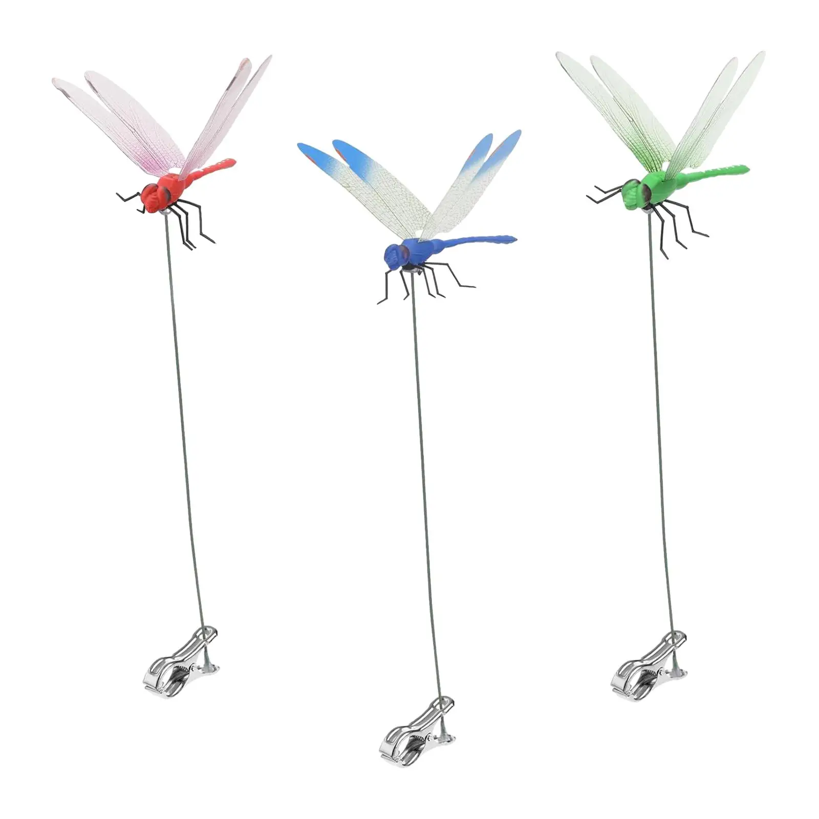 

3Pcs Artificial Dragonfly Stakes Resin Gardening Decoration Crafts Garden Ornaments for Indoor Planter Patio Outdoor Flower Pot