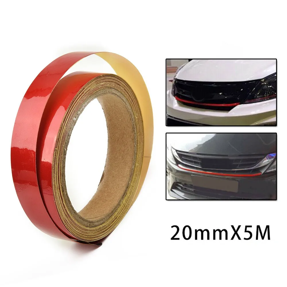 

PVC Waterproof Car Sticker Red Lining Reflective Film Decal Strip Vinyl Wrap Red 20 Mm X 5 M Completely Waterproof, Anti-fouling