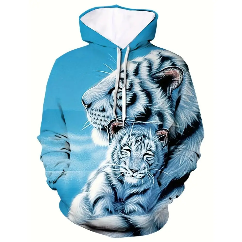 Tiger Element Men's Long Sleeve Sweater Autumn Smooth New Fashion Luxury Harajuku Casual Hoodies For Men Comfortable Sweatshirts
