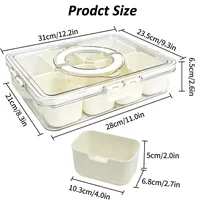 4/8 Grids Food Divided Serving Tray with Lids Portable Fruits Nuts Candy Spice Refrigerator Storage Box Snack Food Container 2