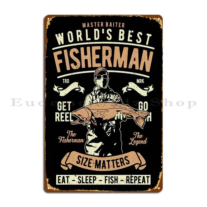 

Worlds Best Fisherman Metal Plaque Poster Rusty Create Cinema Customize Cinema Tin Sign Poster