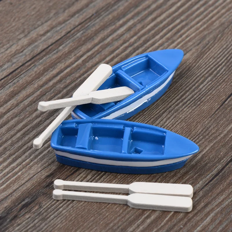 Small Boat And Paddle Small Ornament Diy Material Bryophyte Micro Landscape Meaty Plants Miniatures Figurine Garden Tools 1 Set miniature ornament miniature figurines miniature scenery material ornament crafts
