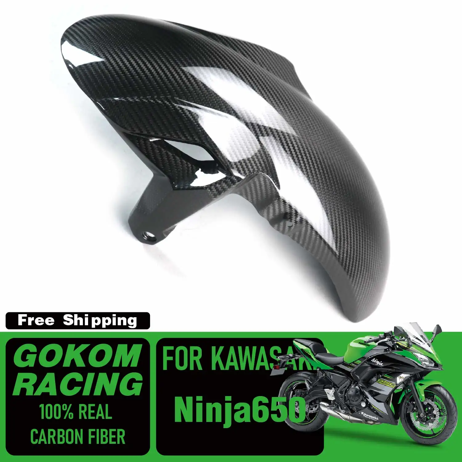 

Гонки Gokom для Kawasaki ninja650 z650 versys650 MUDGAURD крыло капота обтекатель 100% реальное углеродное волокно Мотоциклетные аксессуары