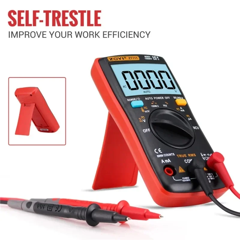 ZOYI Digital Multimeter ZT111 Auto Range Professiona Multimetro Testers 9999 counts NCV Ammeter Voltmeter Capacitor tools