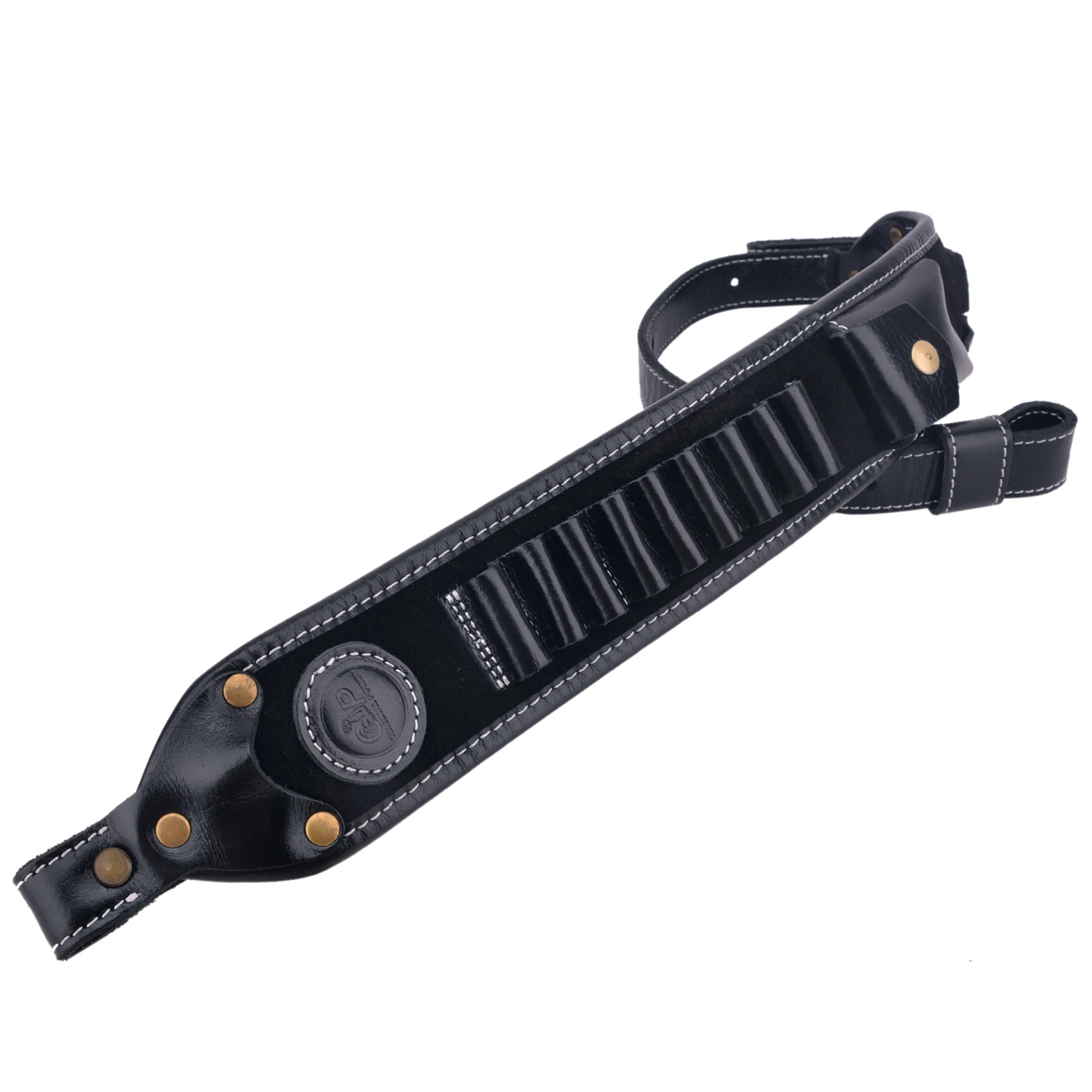 thumbnail image 2 of Cowhide Leather Rifle Sling With Shell Loops - Adjustable Ammo Holder For .308, .45-70, 12GA, .22LR, And More 2 of 12