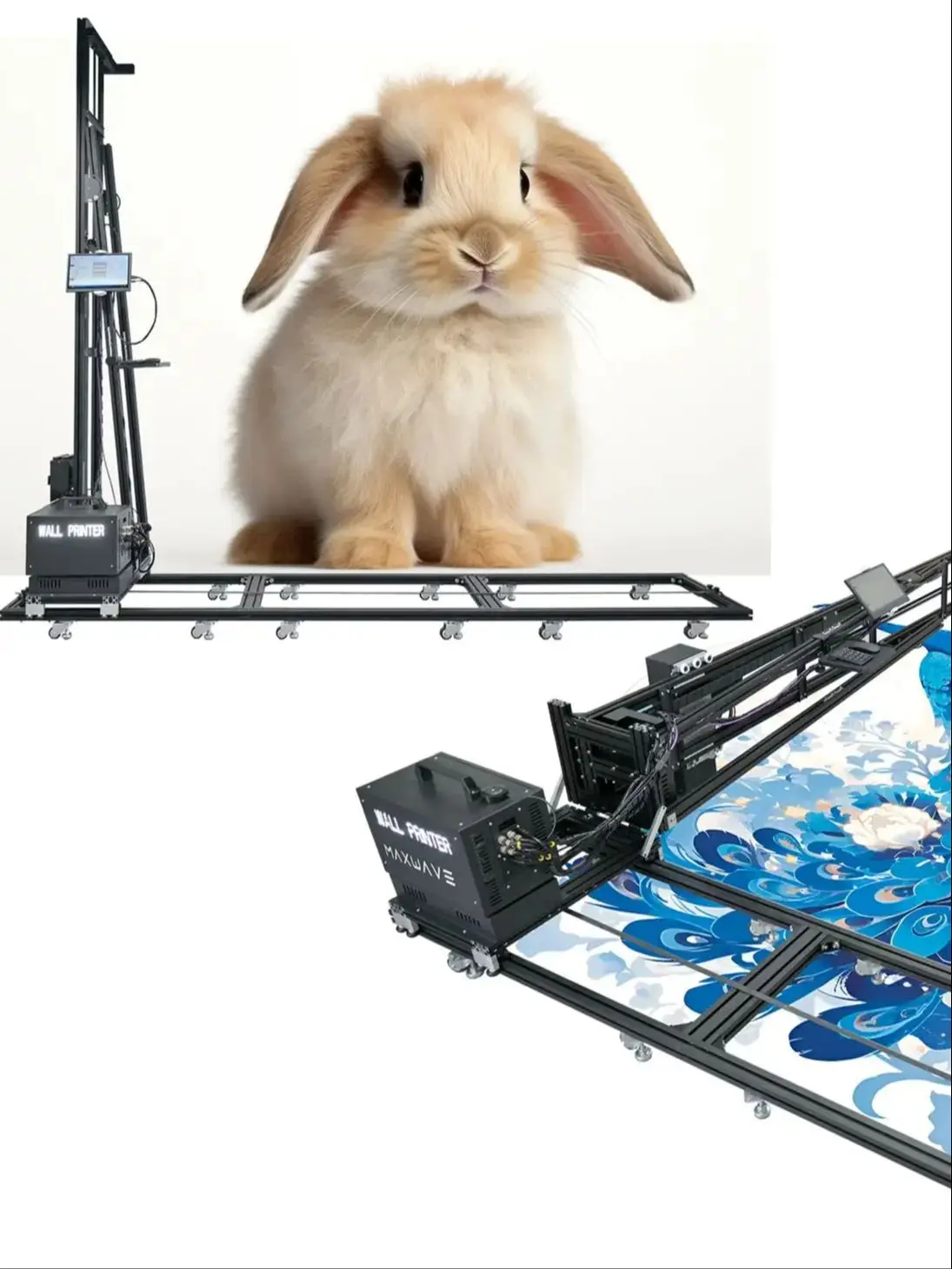 Black epson 2-in-1 wall printer and floor printer business opportunity 3D wall floor printing machine