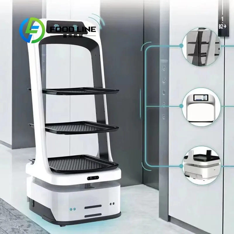 Robot di Servizio Intelligente Personalizzato per Ristoranti, Macchina Automatica per la Consegna di Cibo per Hotel, Catering, Mense e Uso Commerciale - immagine 4