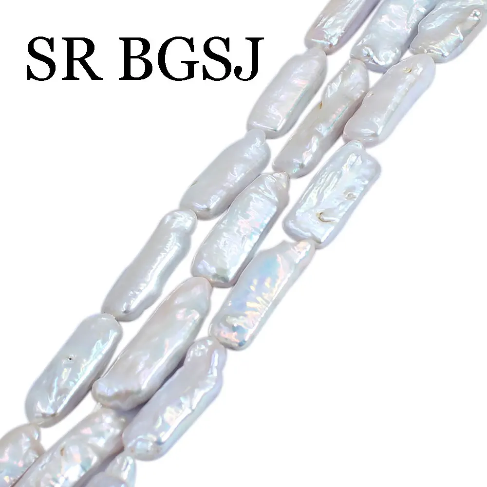 

9x20mm Natural Freshwater Pearl Beads Rectangle Punch Loose Beads for Jewelry Design Gift DIY Bracelet Necklace Accessories