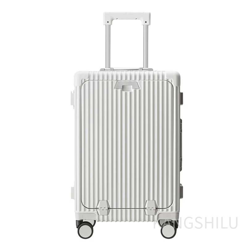 Carry-on suitcase 18''24''26''-inch aluminum frame front opening travel suitcase with wheels travel trolley case Rolling Luggage