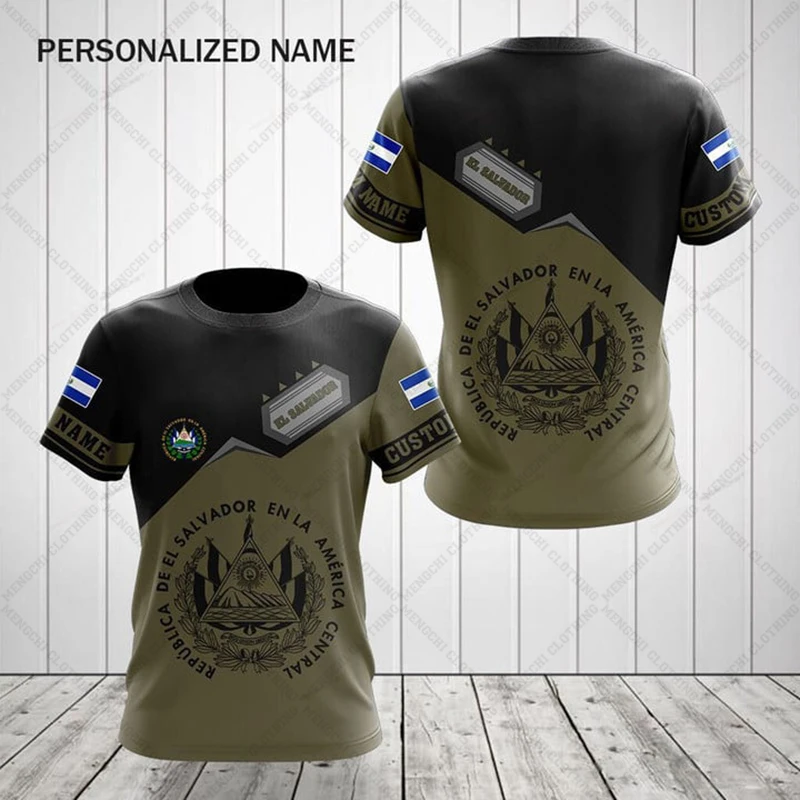 

Custom Name Salvador Olive Tees Summer Casual Pullover Men's Fashion Sportswear Loose Oversized T-shirts Soft Short Sleeves Tops
