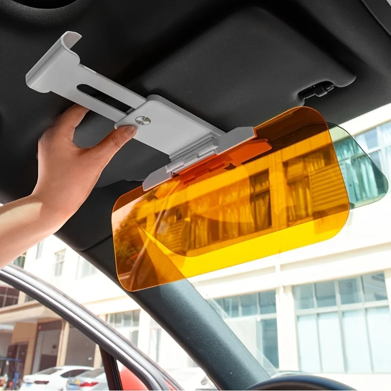 1pc Adjustable Car Sun Visor with Dual-Panel Glare Reduction | Universal Fit Clip-On Design for Day & Night Driving