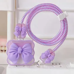 Universal Charger Protector and Cable Organizer Kit - Premium Charging Protection with Data Cable Management (Purple)