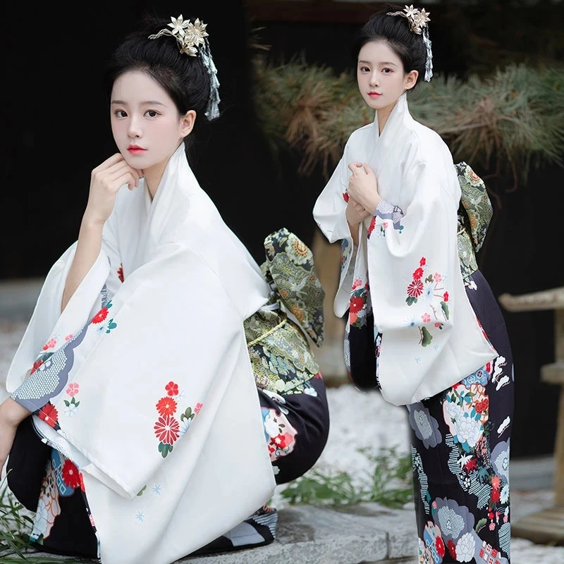 Fashion National Trends Women Sexy Kimono Yukata With Obi Novelty Evening Dress Japanese Cosplay Costume Floral Kimono Women's japanese kimono,japanese kimono cardigan,japanese kimono shirt