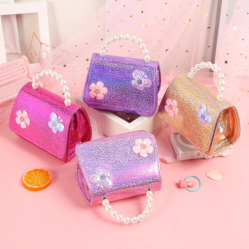 Bolsos de princesas fragancia para niñas, carteras de mensajero de hombro portátil con perlas, de doble uso, para regalo| | - AliExpress