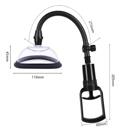 Women’s Manual Suction Pump Massager - Vaginal & Breast Sucking Stimulator with Clitoral Suction Cup Adult Sex Toy 18+