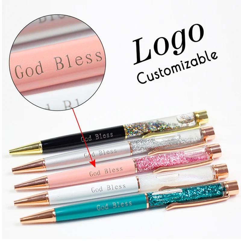 20 pens New Gold Foil Pens Metal Ballpoint Pens Office Birthday Gifts Ballpoint Pens Engraved Name Private Laser Customized Logo