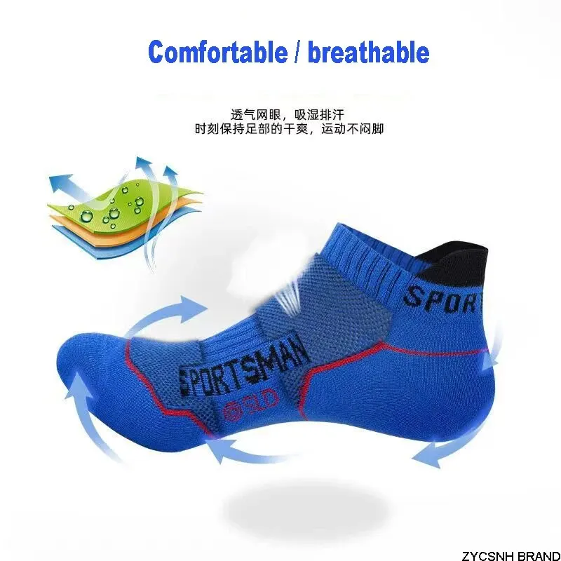 Sports Socks Fitness Sports Socks Sport Socks 5/10Pairs Men Ankle Socks Breathable Soft Sports Socks Mesh Casual Athletic Summer Thin Cut Short Sokken Size 38-44