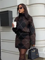 HH femmes mode tricoté simple boutonnage à manches longues col rond pull + été décontracté taille élastique solide Mini jupe ensemble Mujer 2