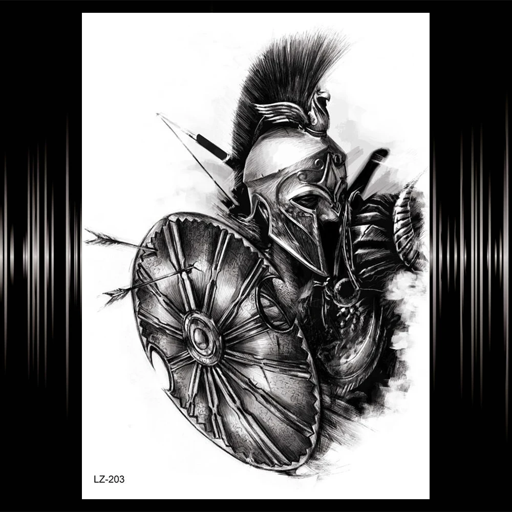 Indian Warrior Waterproof Flash Tattoo Sticker 1PC