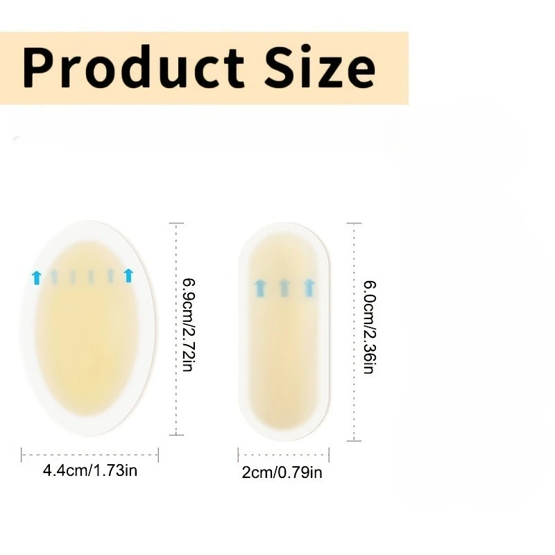 2-20pcs 보이지 않는 접착성 실리콘 젤 물집 패치 하이드로콜로이드 풋 패치 발뒤꿈치 및 발가락 피부 보호용 발뒤꿈치 스티커