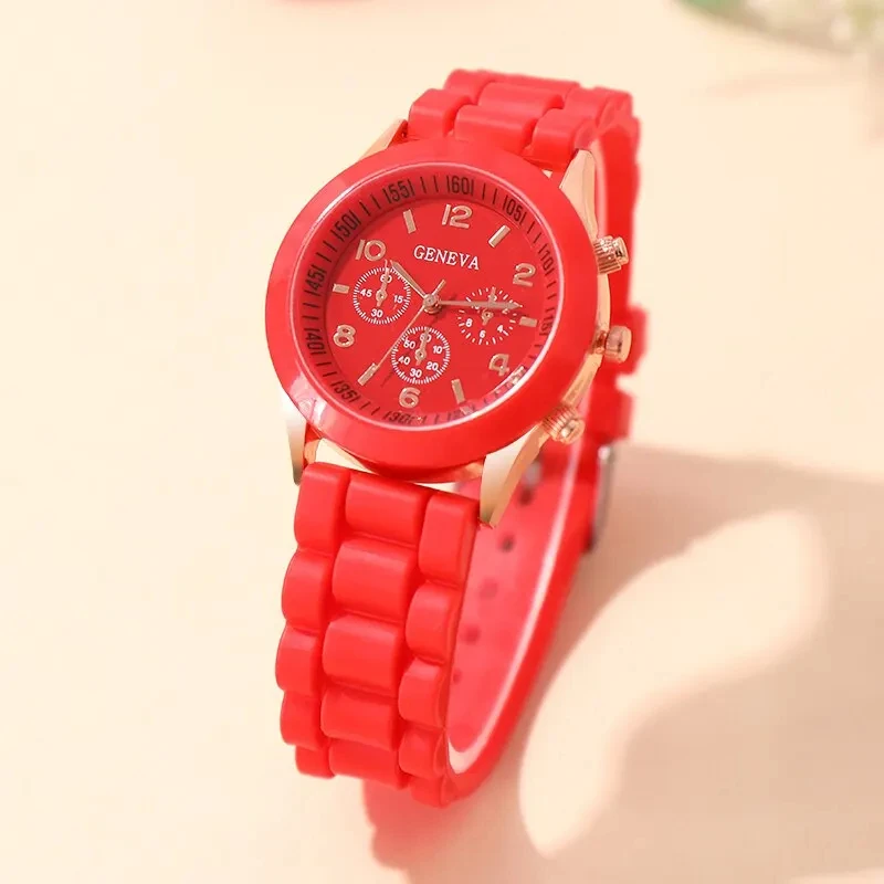 Reloj Mujer  Fashion Women Watches Elegant Red Silicone Quartz Watch Luxury Ladies Clock Gift for Girls Relogio Feminino - 4