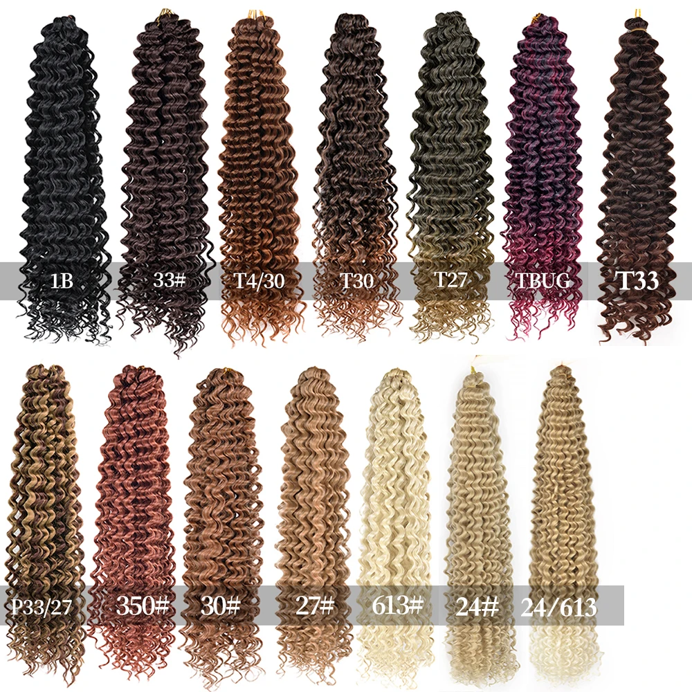 Long Deep Wave Braiding Hair 28 Inch Ocean Wave Crochet Hair Synthetic Deep Curly Crochet Hair Extensions For Black Women 3