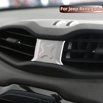 ABS Painted Modification for JEEP Renegade 2015-2021 Car Central Air Conditioning Outlet Decorative Cover Sticker Acc. 1