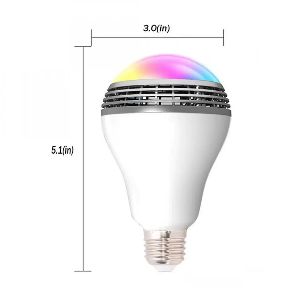 스마트 LED 전구 RGB 컬러 음악 램프, 무선 4.0 제어, 음악 스피커 타이머, E27