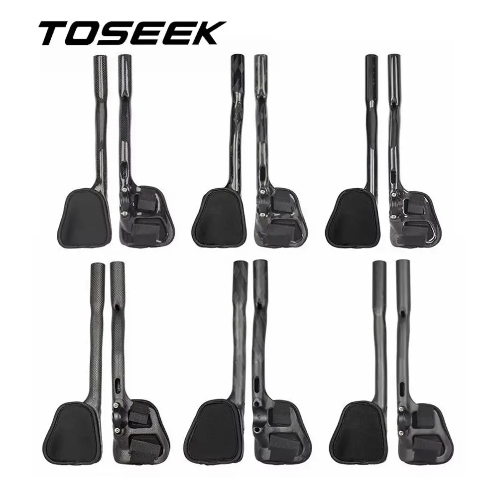 TOSEEK bicycle rest handlebar, carbon fiber road bike racing TT triathlon aero bars 340mm bar ends 31.8mm