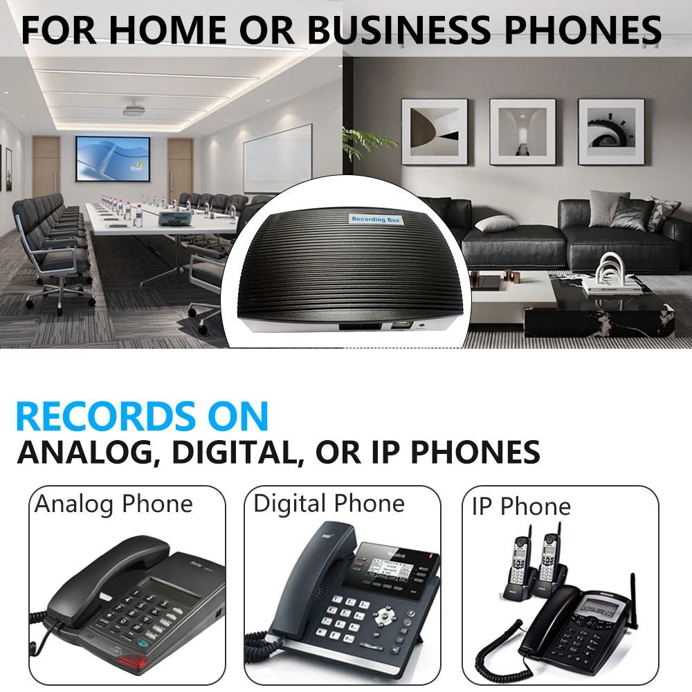 Telephone Recording Box Call Recorder Landline Phone Automatic Telephone Recording Box for Hotline Service