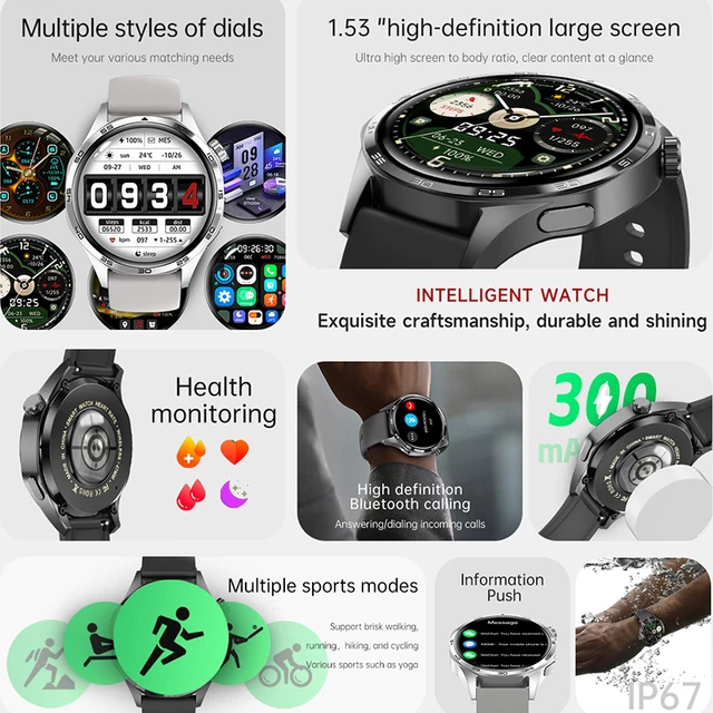 Reloj inteligente GT5 PRO, pantalla AMOLED HD, Bluetooth, llamada, trayectoria GPS, NFC, brújula de ritmo cardíaco * COMPRA INTERNACIONAL* 6