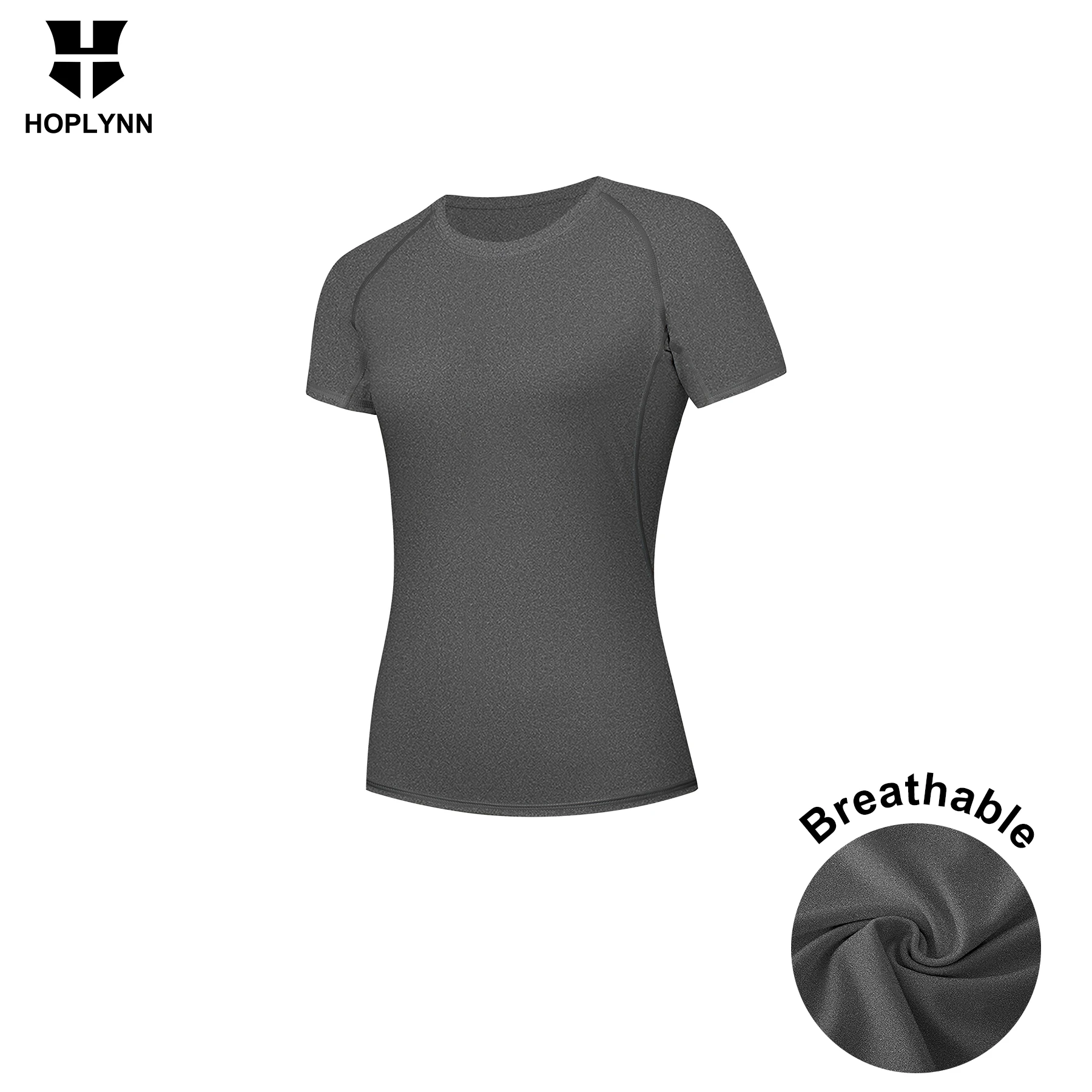 HOPLYNN 1 PC تي شيرت نسائي ضاغط بأكمام قصيرة، رياض...