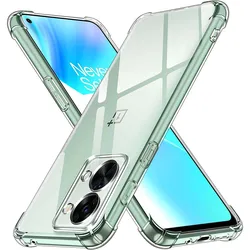 Crystal Clear Shockproof Silicone Phone Case - 1.5mm Thick Air-Bag Protection for OnePlus Nord 2 5G (Clear)