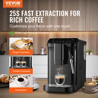VEVOR Automatic Espresso Machine,20 Bar Auto Coffee Machine w/Frother Steam Wand,Built-In Grinder and 15-Level Grinding Settings 2