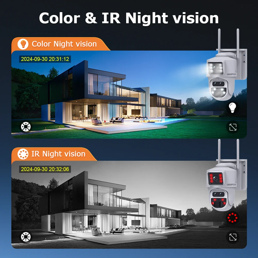 SHIWOJIA 15X ZOOM 4G SIM 12MP Three Lens WIFI Solar Powered PTZ Security Camera PIR Monitor CCTV Video Night Vision