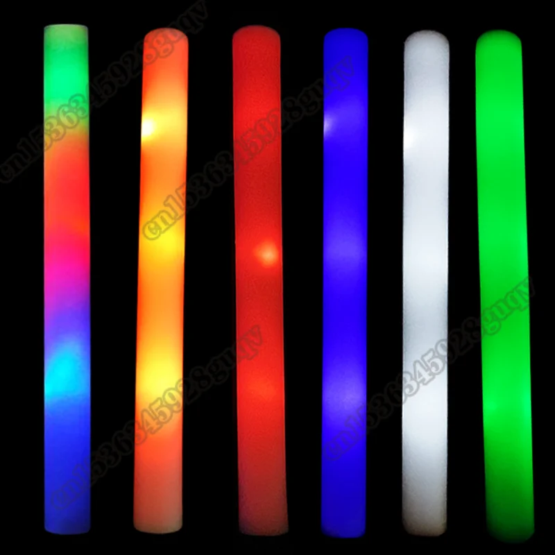 LED Glow Foam Stick Flashing Glow Batons Personalized Cheer Tube Dark Wedding Xmas Party 30/60pcs Glow Sticks Glow Light