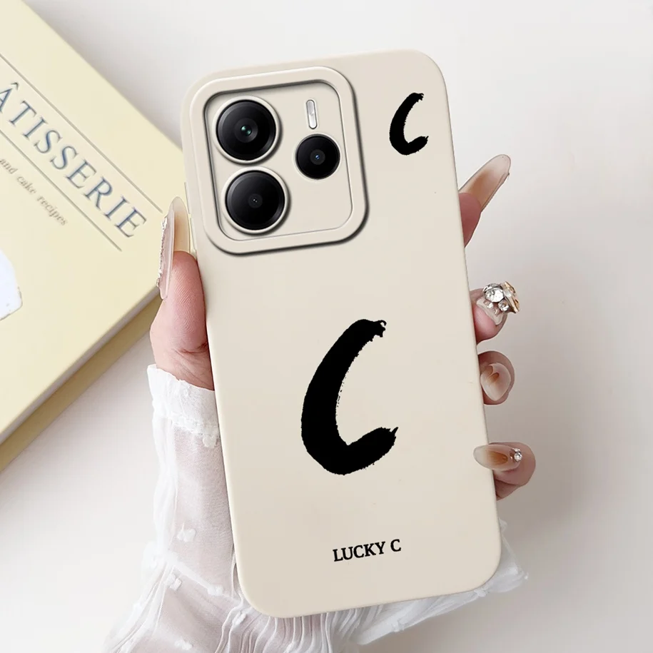 Cute Letters Soft Silicone Phone Case - Global Cover for Xiaomi Redmi Note 14 2025