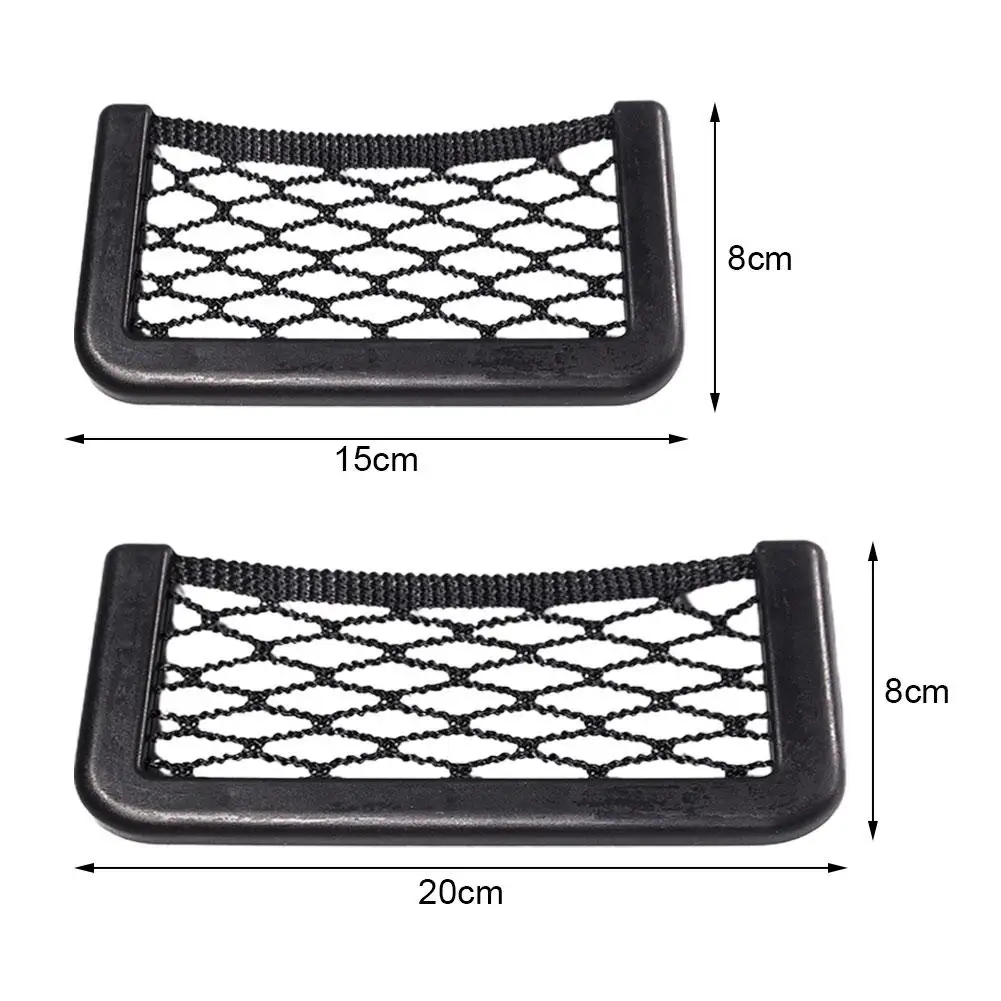 Car Storage Bag Universal Car Seat Side Organizer Mesh Net Pocket Mobile Phone Holder Multi Function Flexible Net