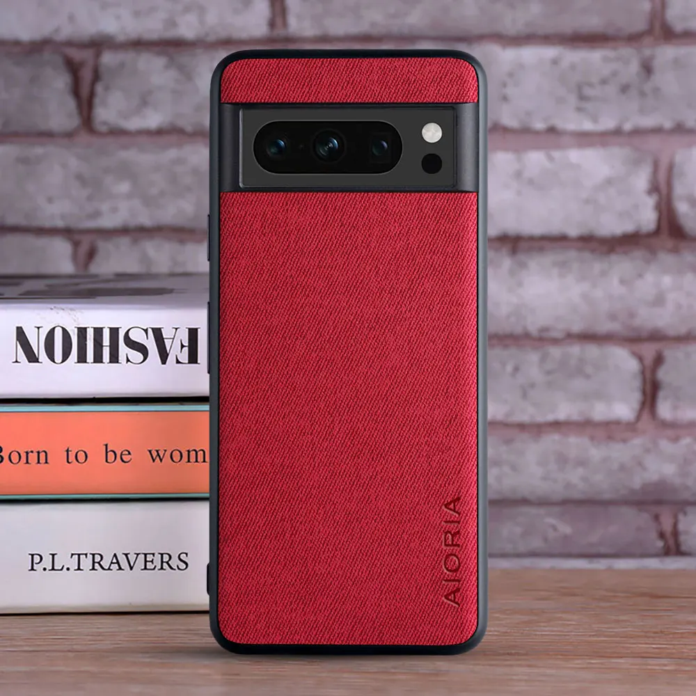 Luxurious Textile Leather Phone Case - Soft TPU & Hard Cover for Google Pixel 8 Pro / 8A