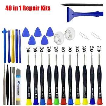 40 in 1 kit di strumenti di riparazione per telefoni cellulari schermo di apertura per telefoni kit di smontaggio per telefono con leva strumento cacciavite per iPhone Xiaomi Huawei