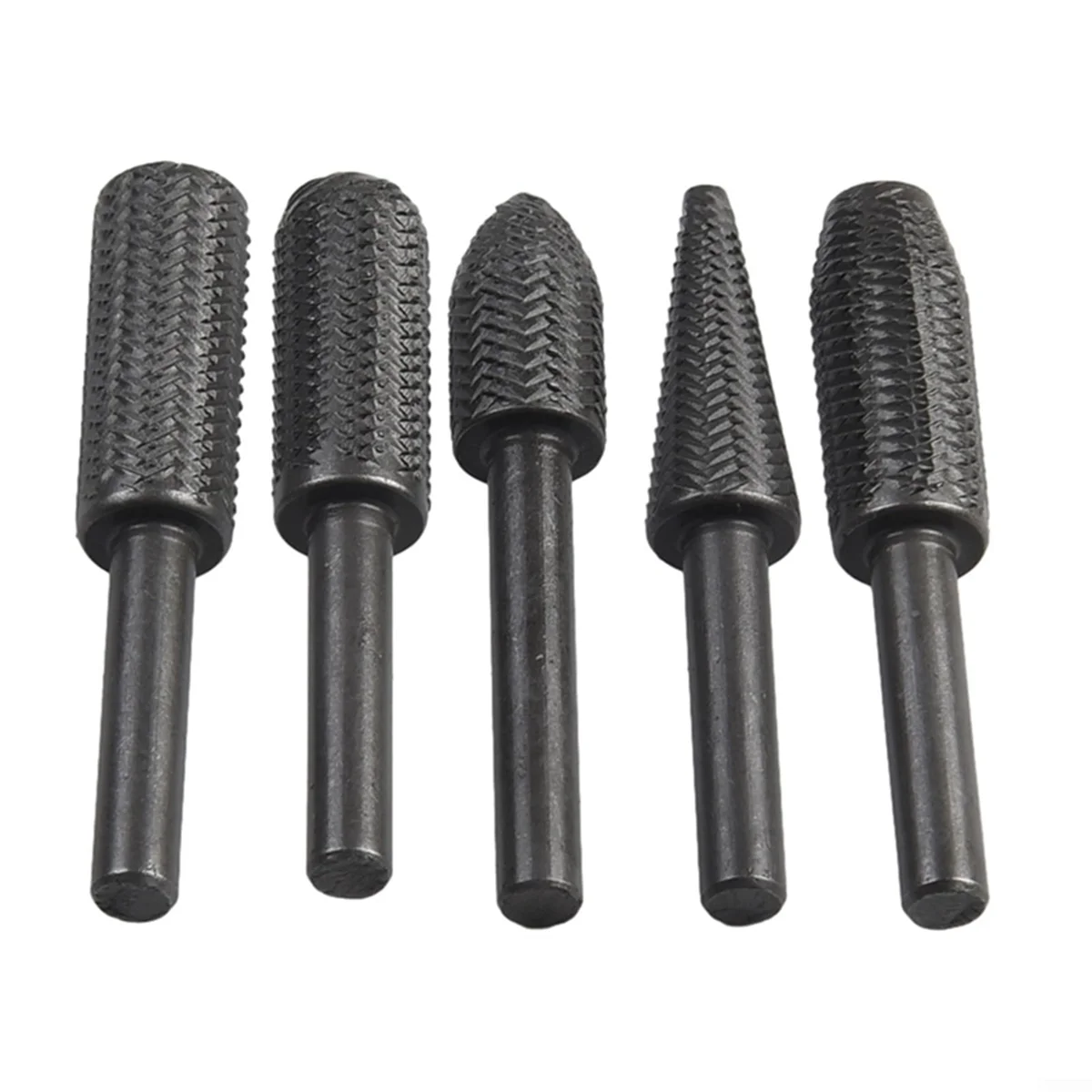 XMLX 5Pcs Set Rotary Rasp File Steel File Router Grinding Burr 6mm Shank Grindinol for Die Grinder Drill Wood-Working Carving