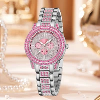 Charm 3-piece Women's Quartz Watch Set With Rhinestone Details - Including Circular Dial, Charming Cross Pendant Necklace And Br 2