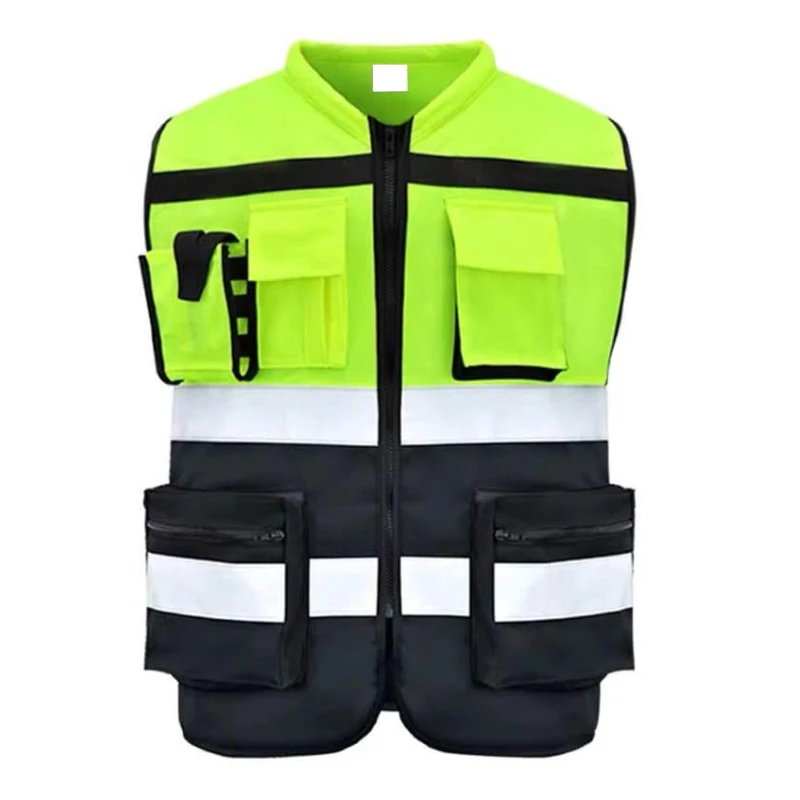 High Visibility Reflective Safety Vests Traffic Construction Vest Functional Pockets reflective safety vest,reflective safety jacket