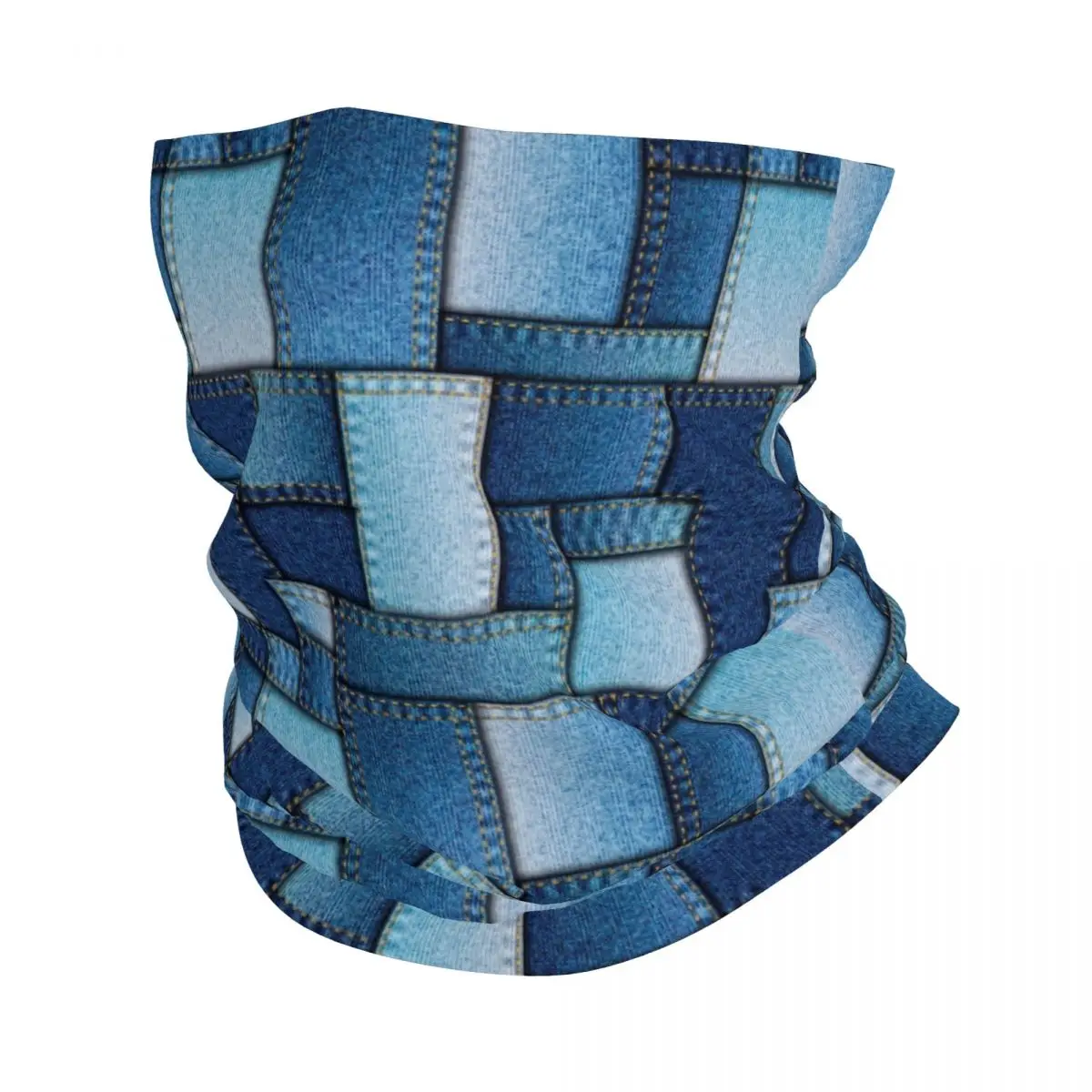

Denim Patchwork Bandana Neck Cover Printed Balaclavas Wrap Scarf Multifunctional Headwear Fishing for Men Women Adult Washable