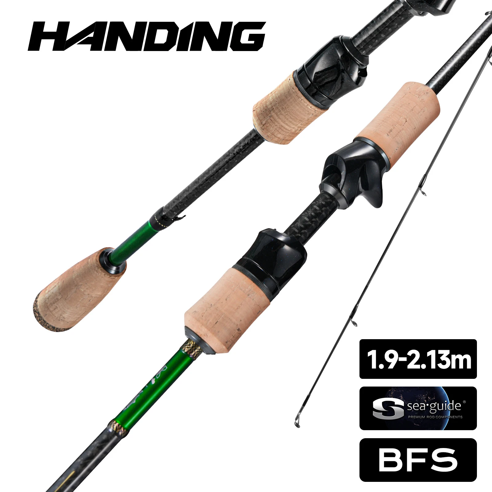 Canne truite BFS HANDING 1.98m action rapide UL/L - Carbone 30T Seaguide pour pêche roche